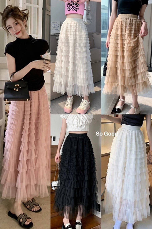 Mesh Frill Layer Tulle Skirts